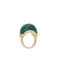 Luna Mini Ring - Gold Malachite