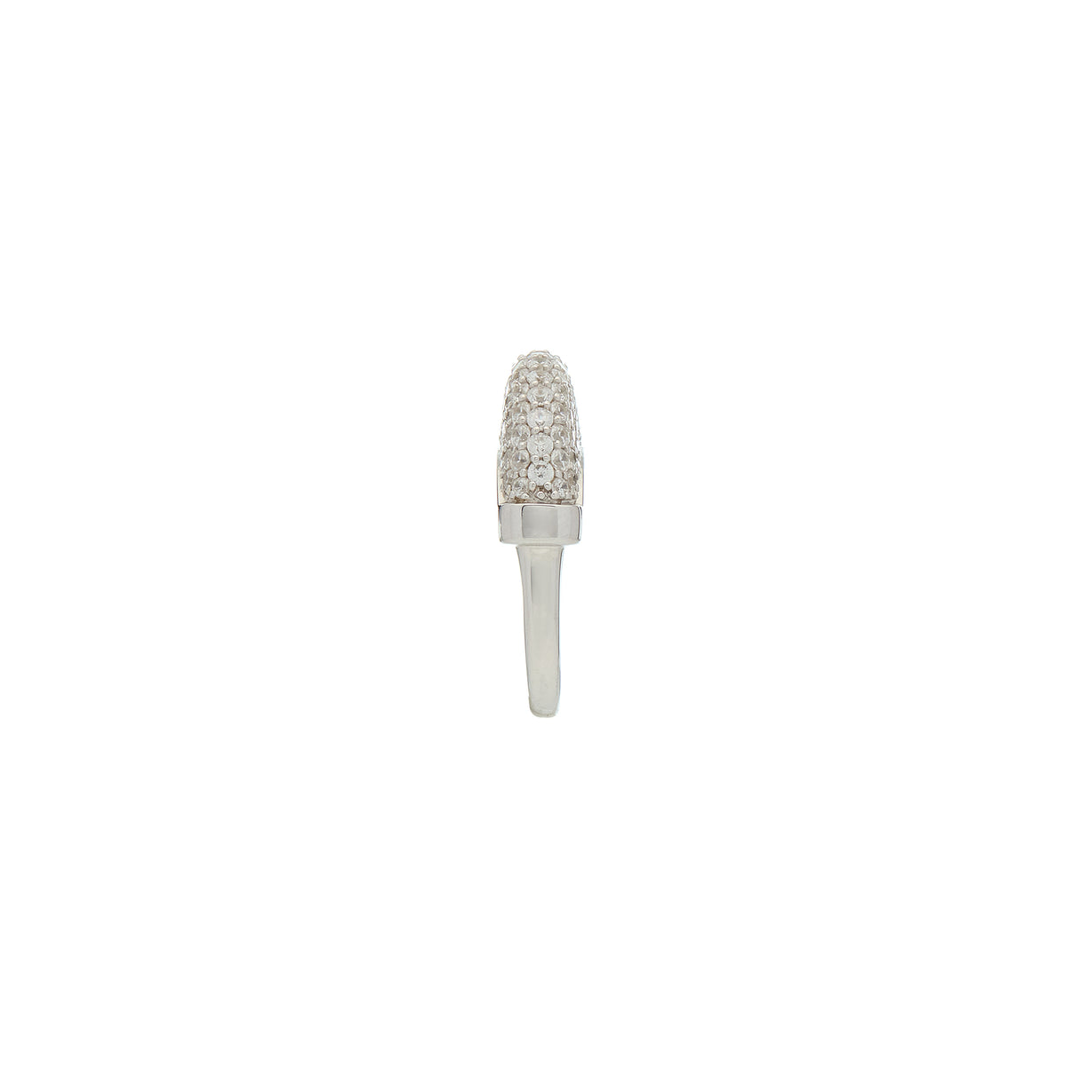 Luna  Ring - Silver with White Diamond Pave