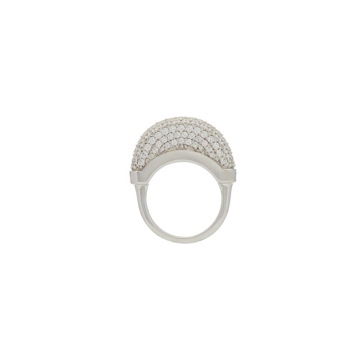 Luna  Ring - Silver with White Diamond Pave