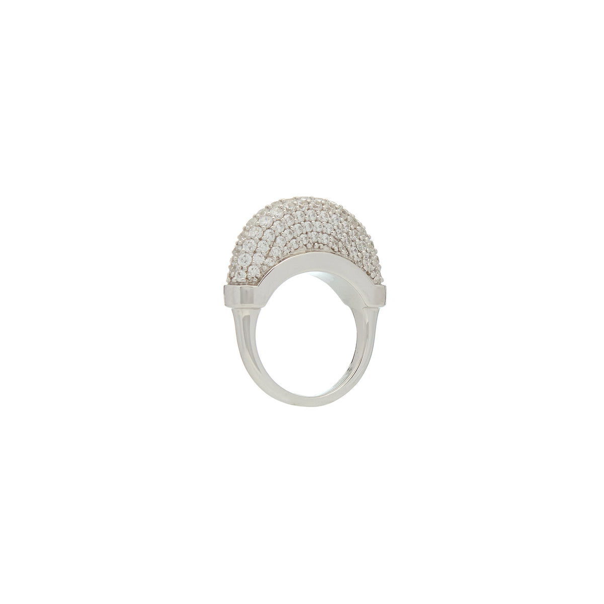 Luna  Ring - Silver with White Diamond Pave