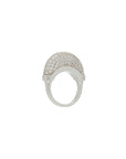 Luna  Ring - Silver with White Diamond Pave
