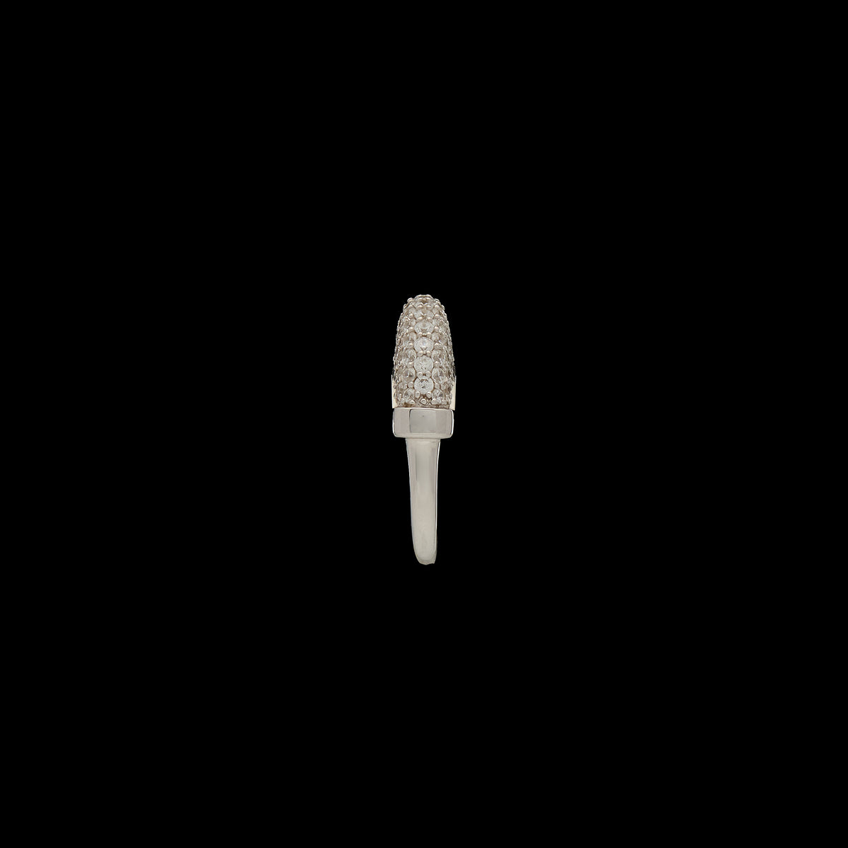 Luna  Ring - Silver with White Diamond Pave