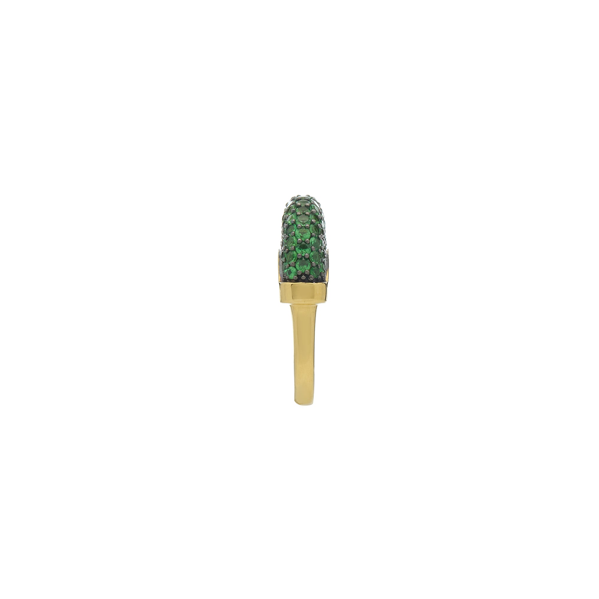 Luna Ring - Gold with Green Tsavorite Pave