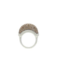 Luna Ring - Silver with Brown  Diamond Pave