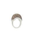 Luna Ring - Silver with Brown  Diamond Pave
