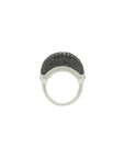 Luna Ring - Silver with Black Diamond Pave