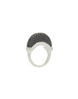 Luna Ring - Silver with Black Diamond Pave