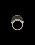 Luna Ring - Silver with Black Diamond Pave