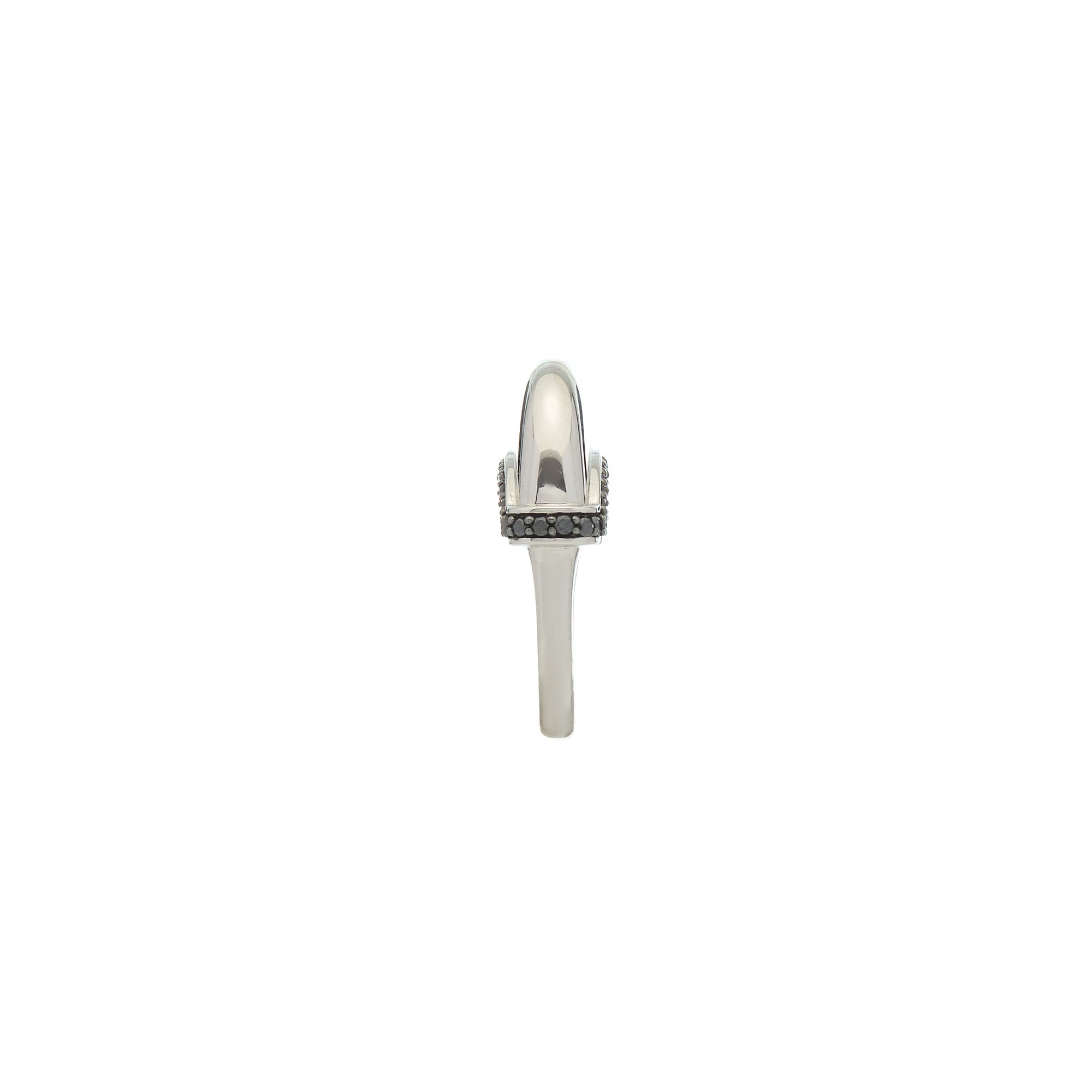 Luna Ring - Silver with Black Diamond Detail