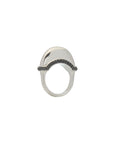 Luna Ring - Silver with Black Diamond Detail