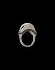 Luna Ring - Silver with Black Diamond Detail