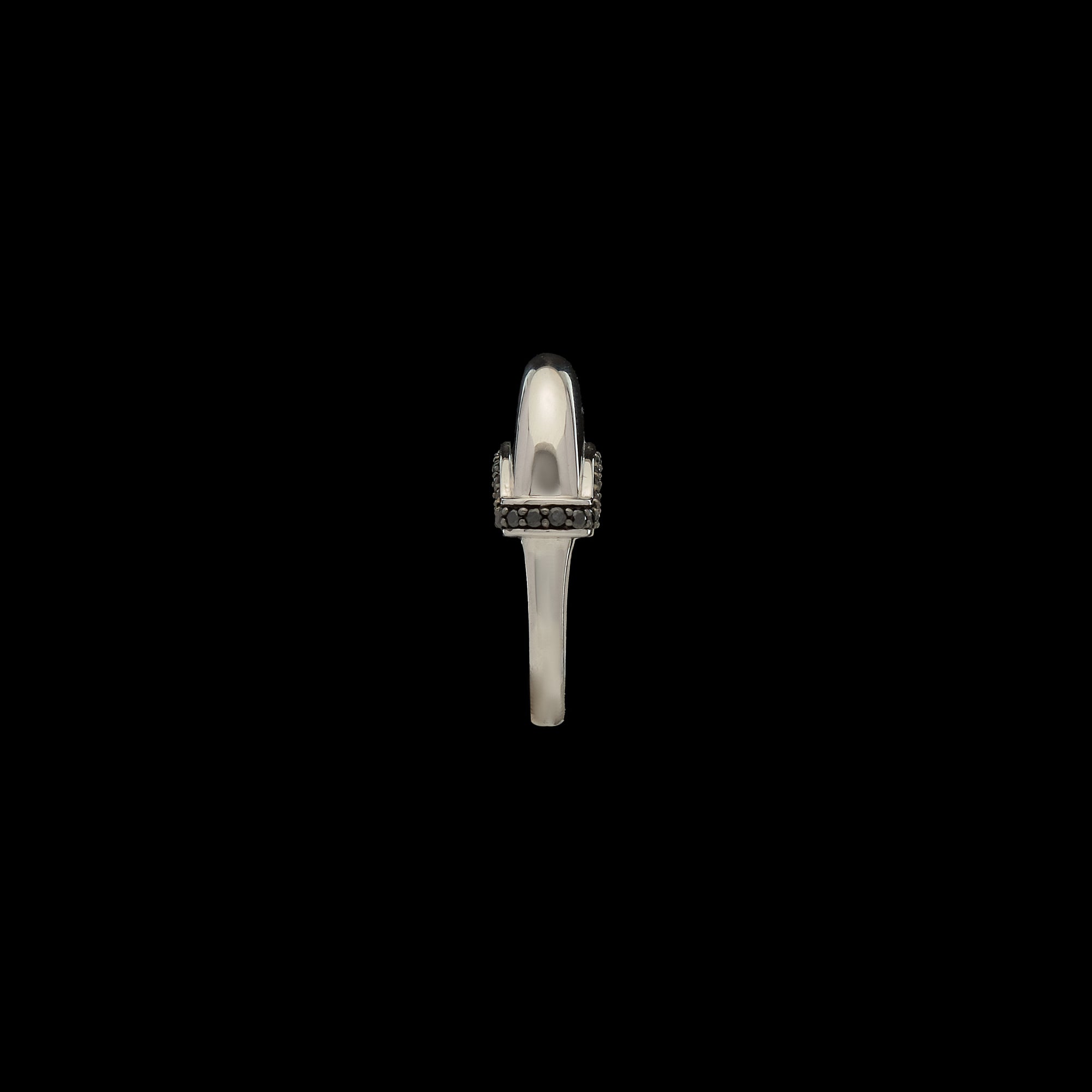 Luna Ring - Silver with Black Diamond Detail