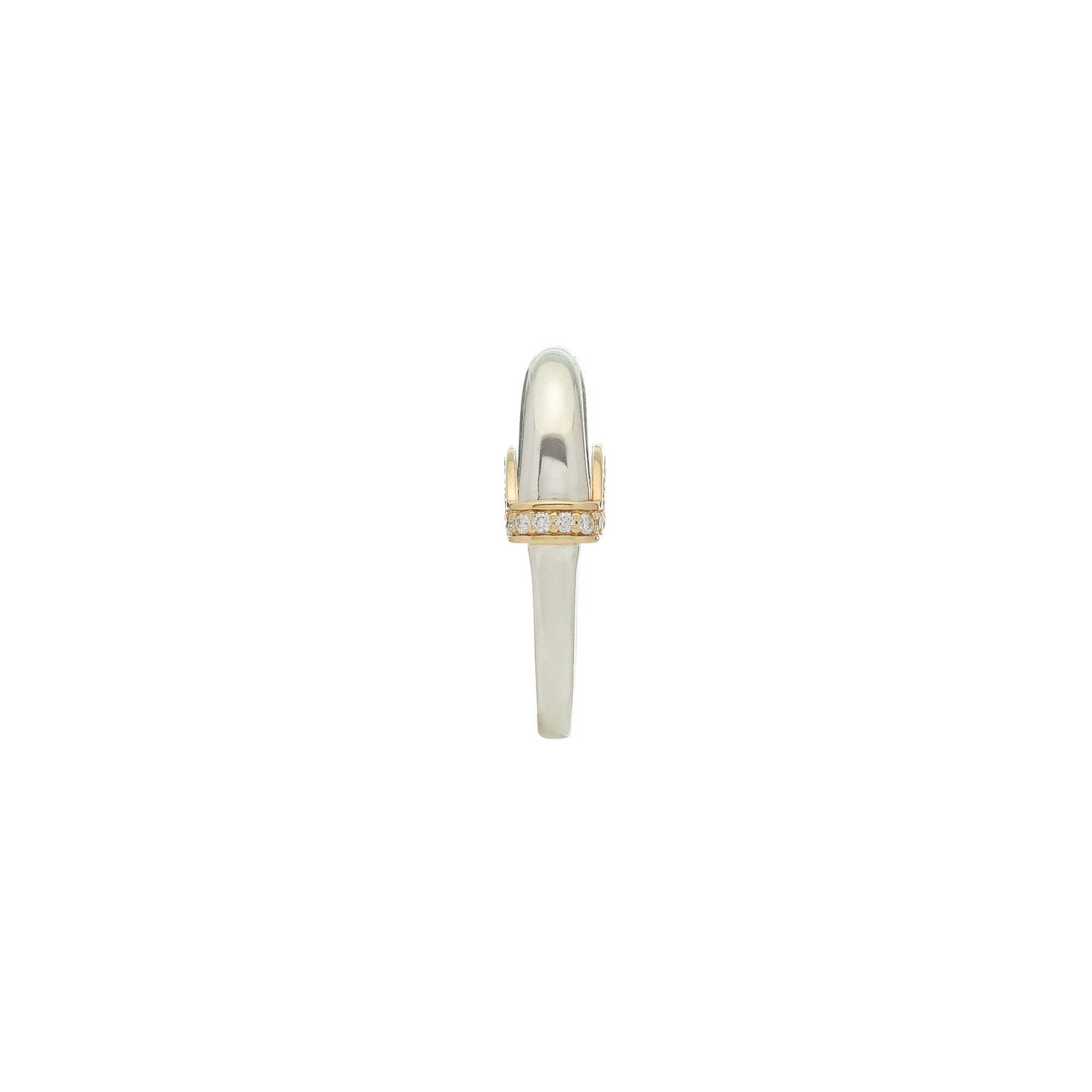 Luna Ring - Silver/Gold with Diamond Pave Detail