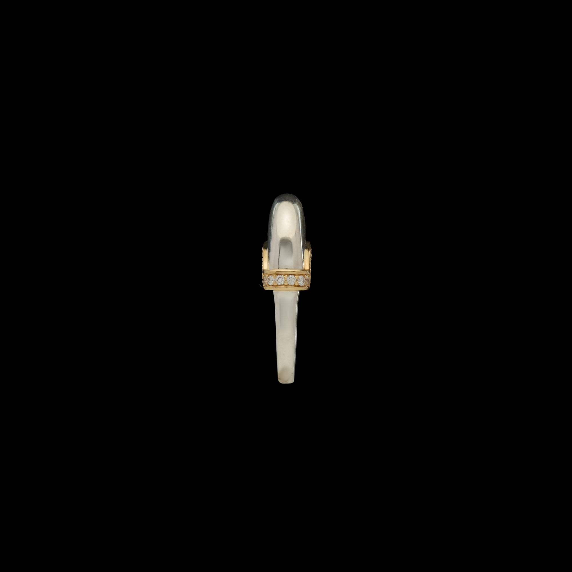 Luna Mini  Ring - Silver/Gold with Diamond Pave Detail