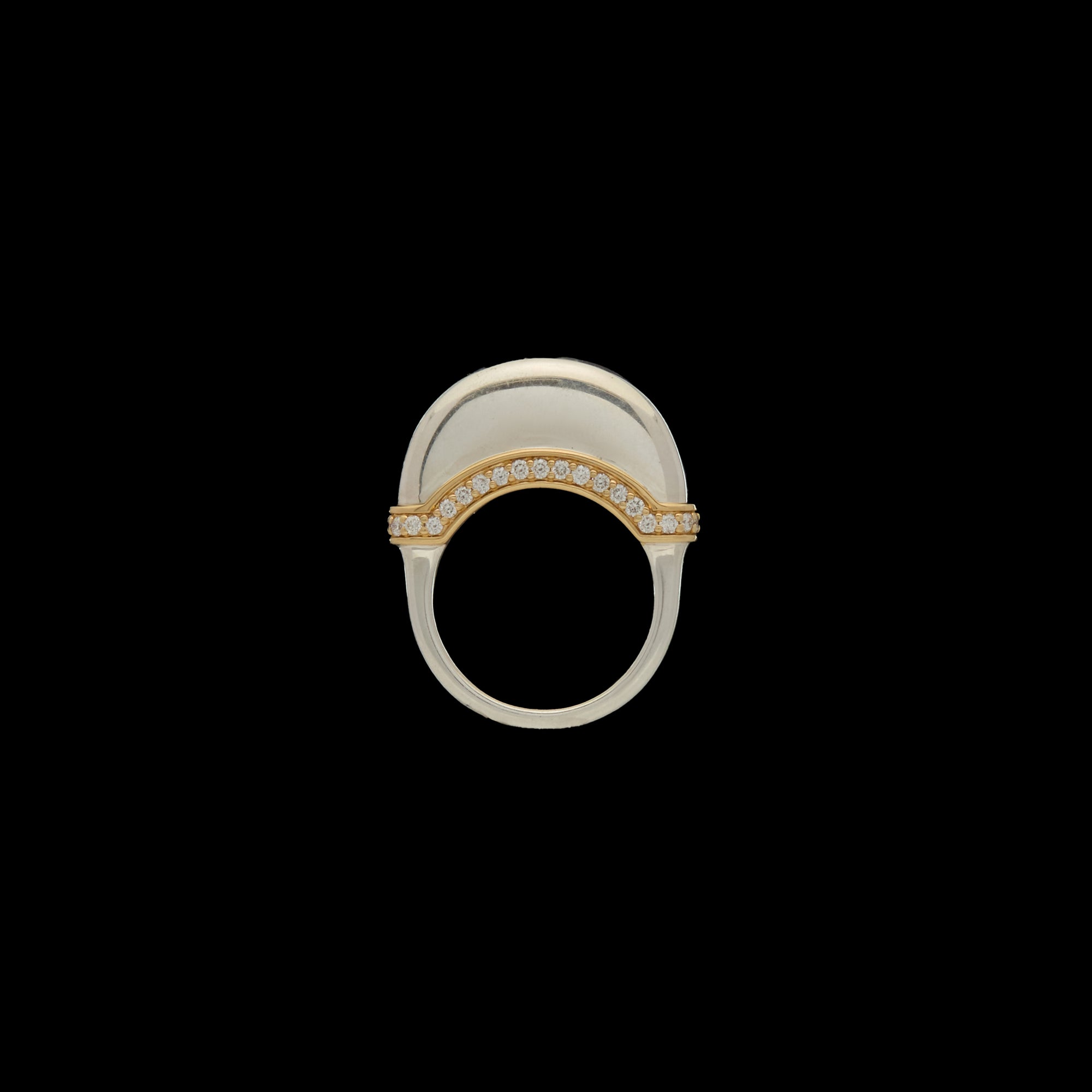 Luna Ring - Silver/Gold with Diamond Pave Detail