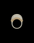 Luna Ring - Silver/Gold with Diamond Pave Detail