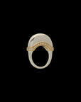 Luna Ring - Silver/Gold with Diamond Pave Detail