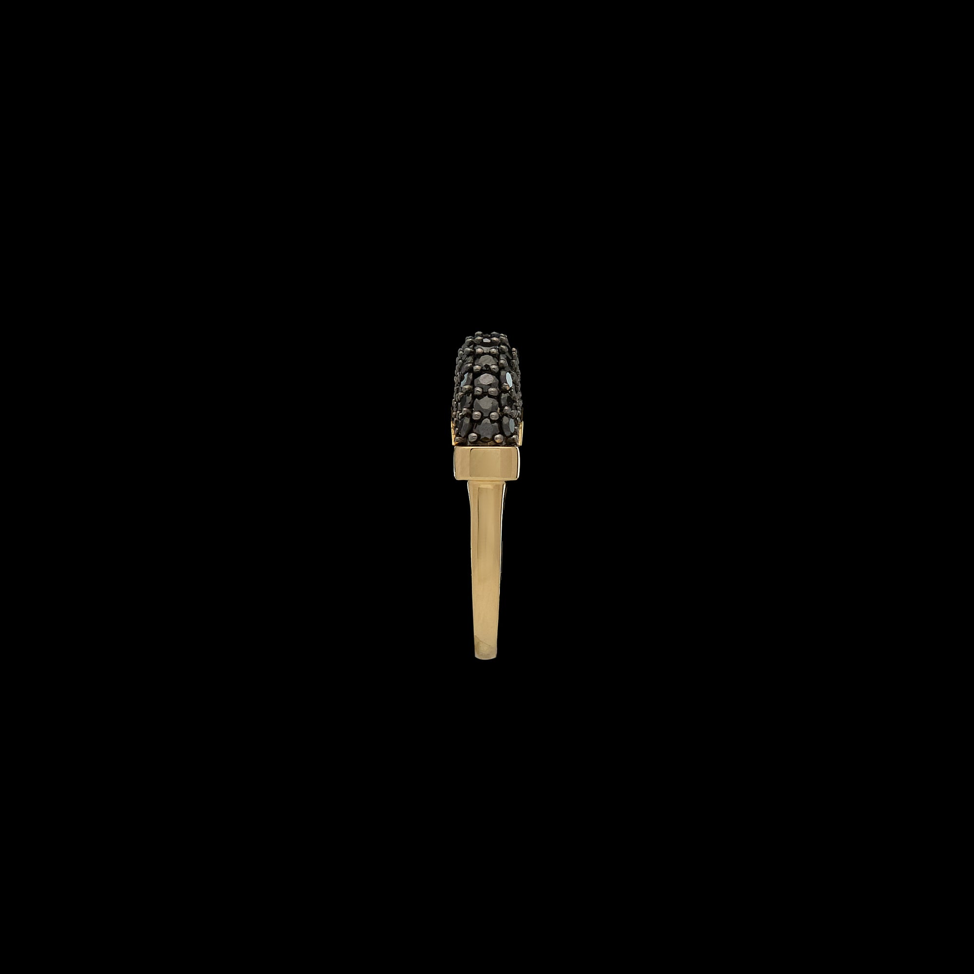 Luna Mini Ring - Gold with Black  Diamond Pave