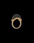 Luna Mini Ring - Gold with Black  Diamond Pave