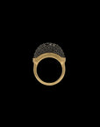 Luna Mini Ring - Gold with Black  Diamond Pave