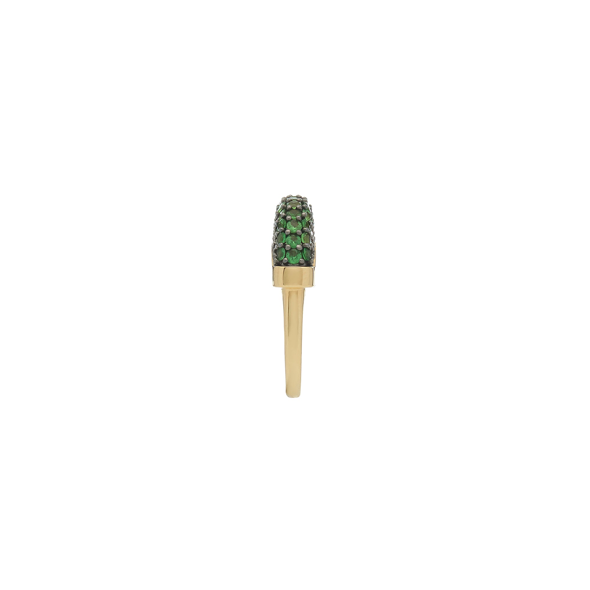 Luna Mini Ring - Gold with Green Tsavorite Pave