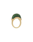 Luna Mini Ring - Gold with Green Tsavorite Pave