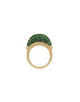 Luna Mini Ring - Gold with Green Tsavorite Pave
