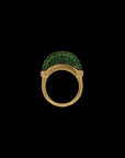 Luna Mini Ring - Gold with Green Tsavorite Pave