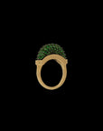 Luna Mini Ring - Gold with Green Tsavorite Pave