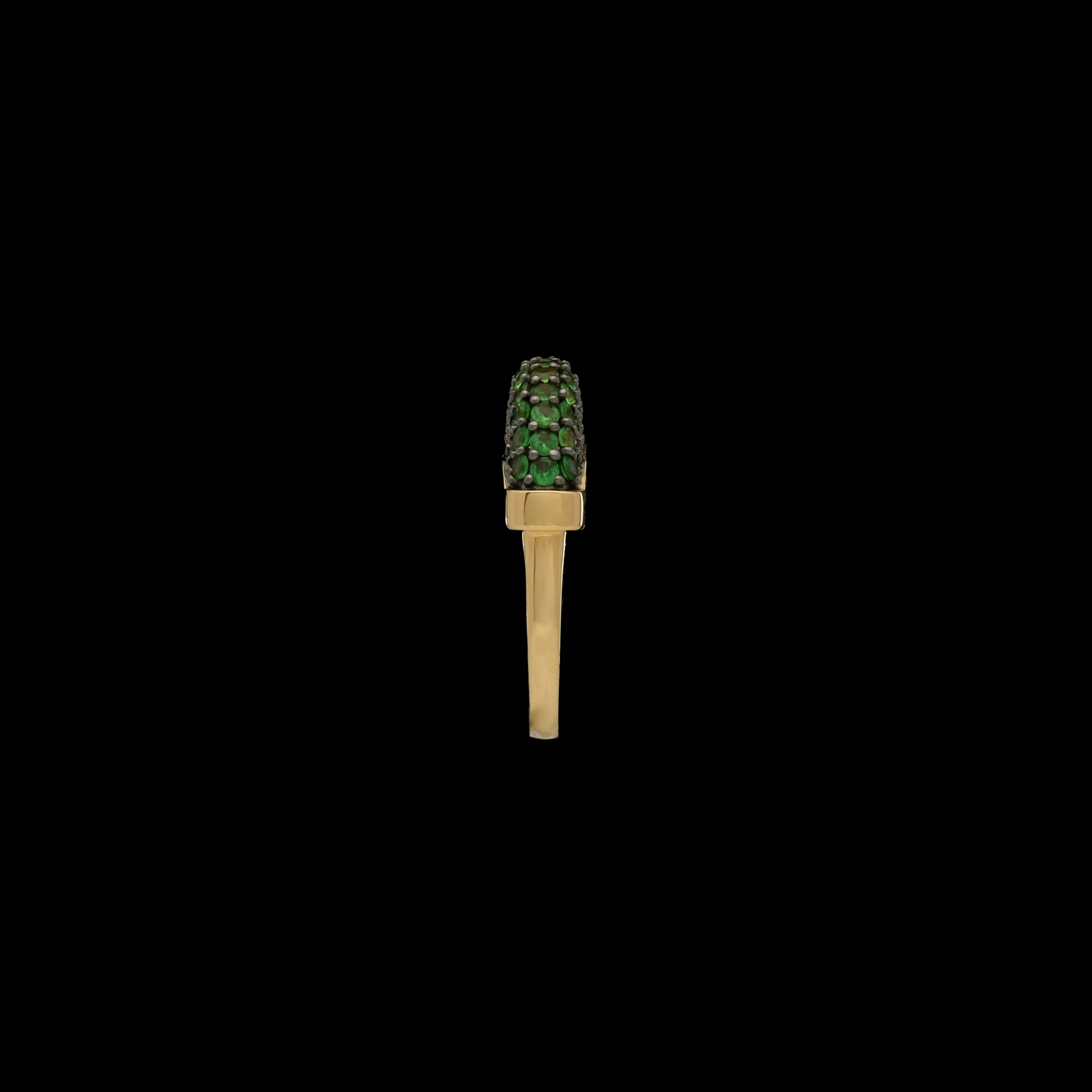 Luna Mini Ring - Gold with Green Tsavorite Pave