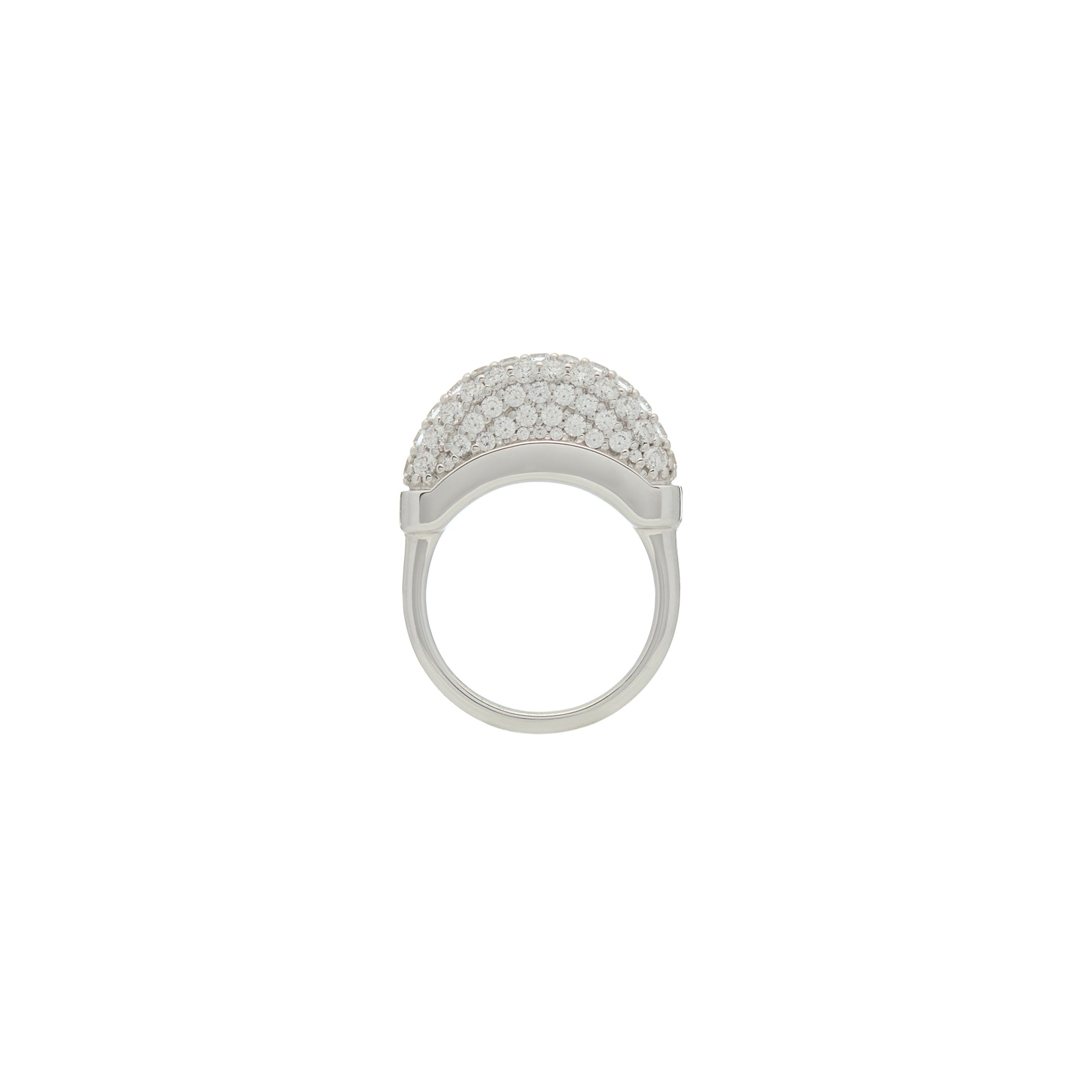 Luna Mini Ring - Silver with White Diamond Pave