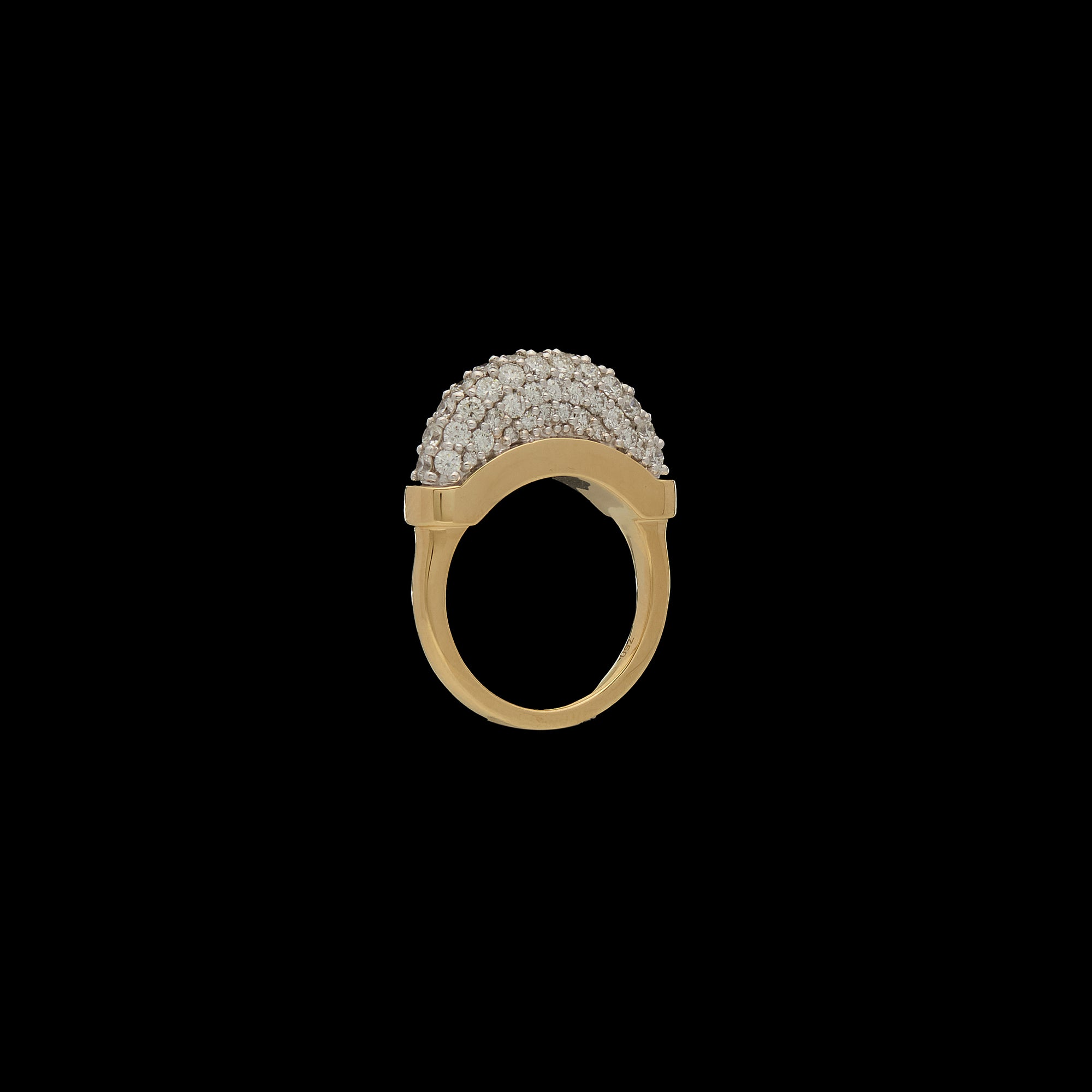 Luna Mini Ring- Gold Diamond Pave