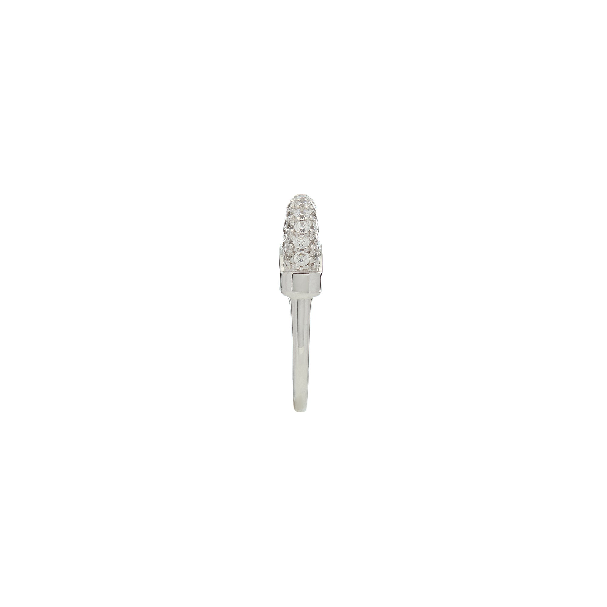 Luna Mini Ring - Silver with White Diamond Pave
