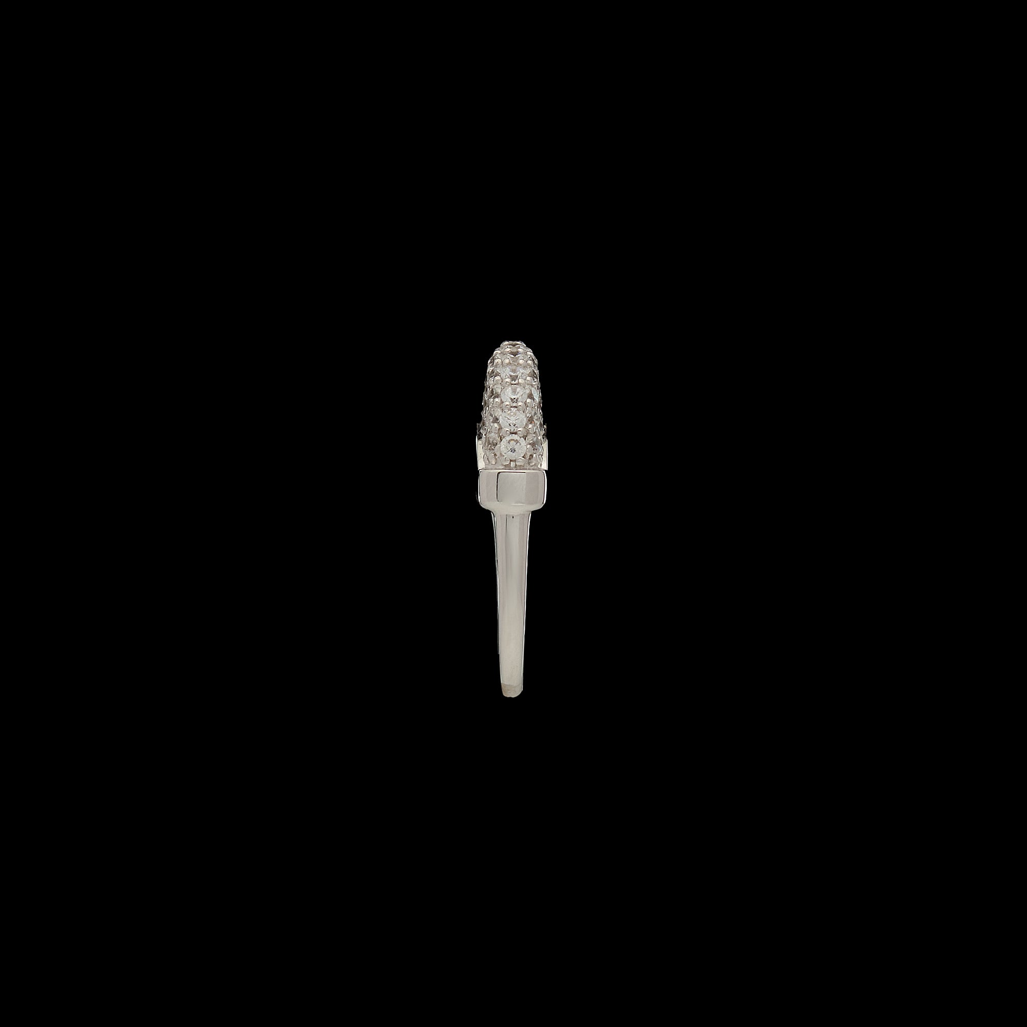 Luna Mini Ring - Silver with White Diamond Pave