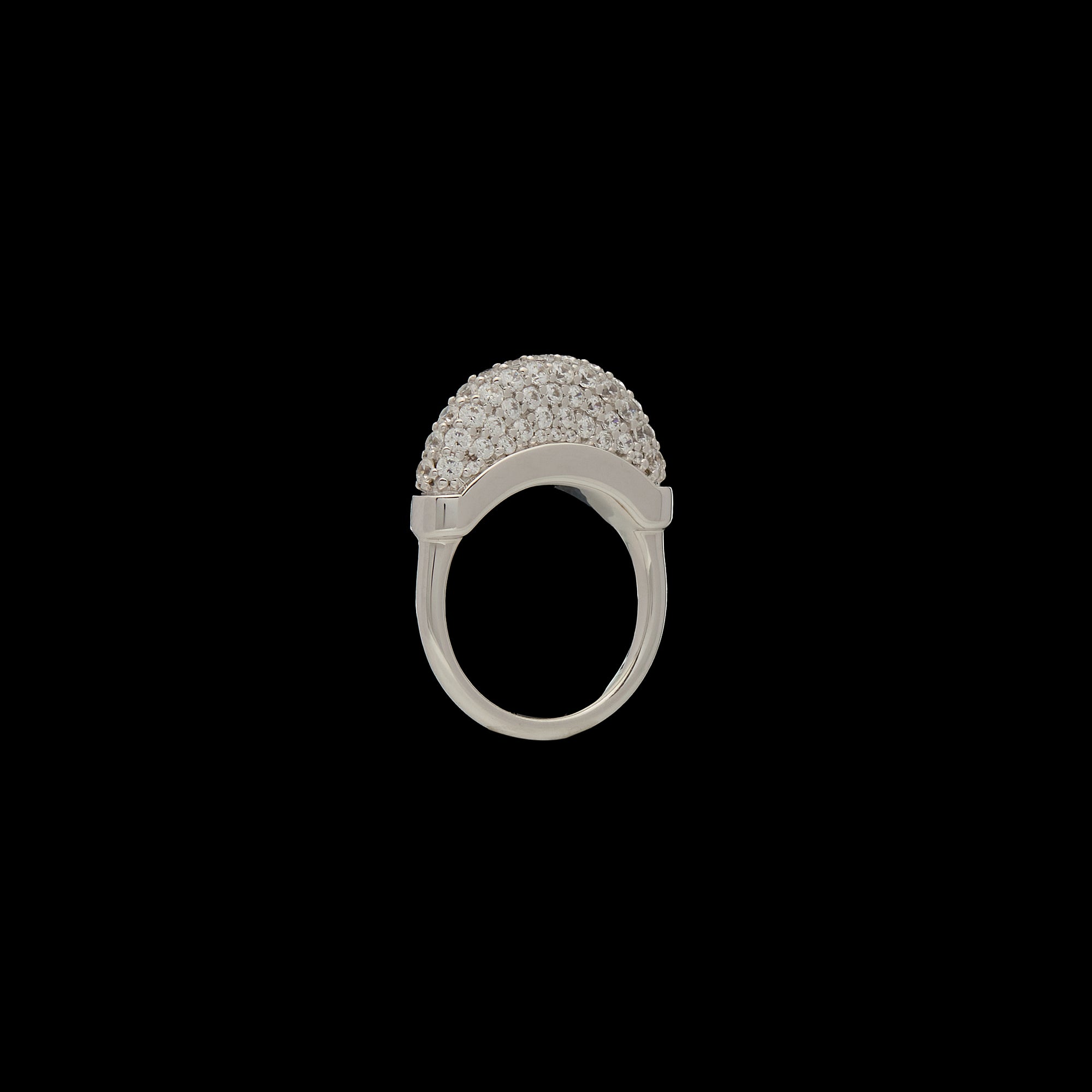 Luna Mini Ring- White Gold Diamond Pave