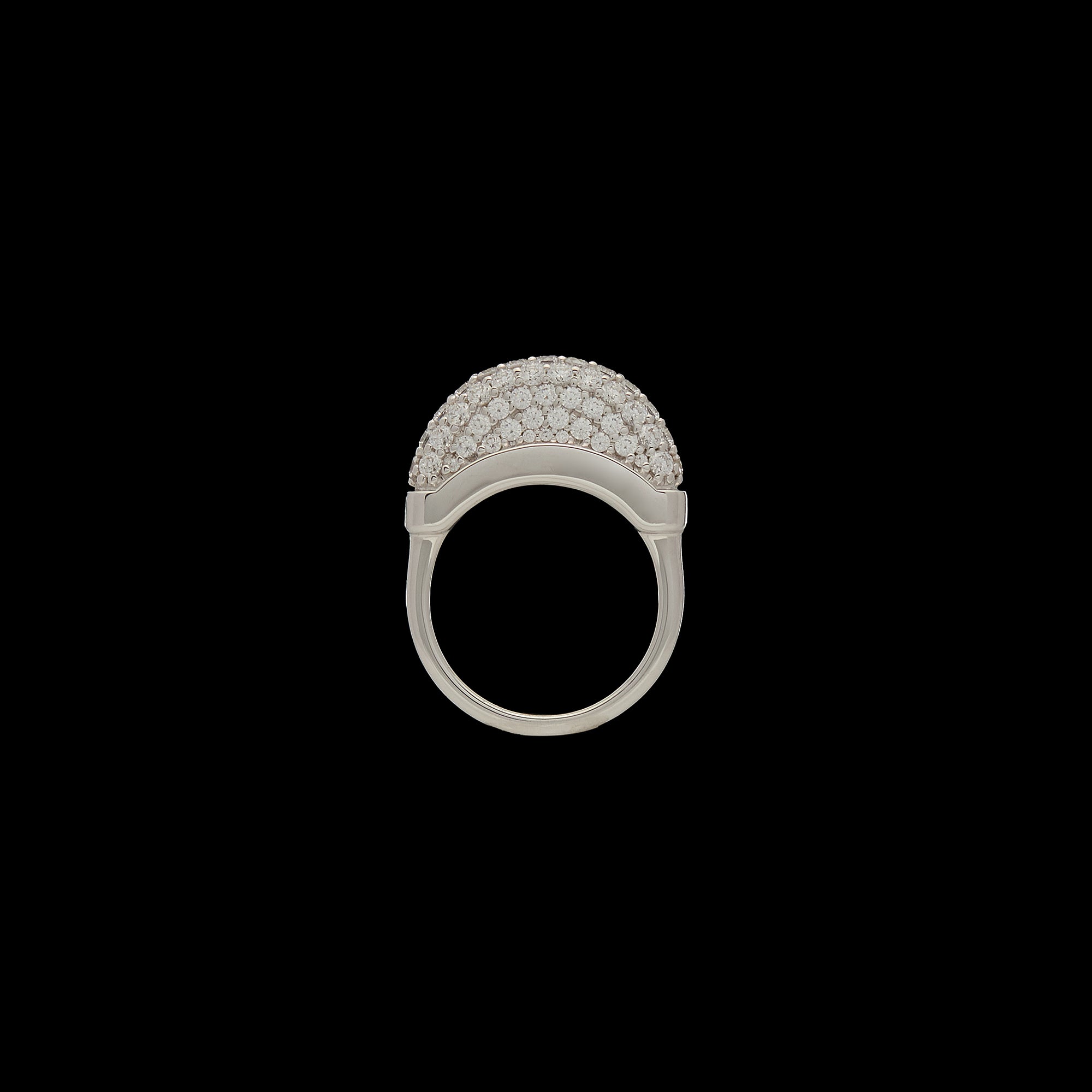 Luna Mini Ring - Silver with White Diamond Pave