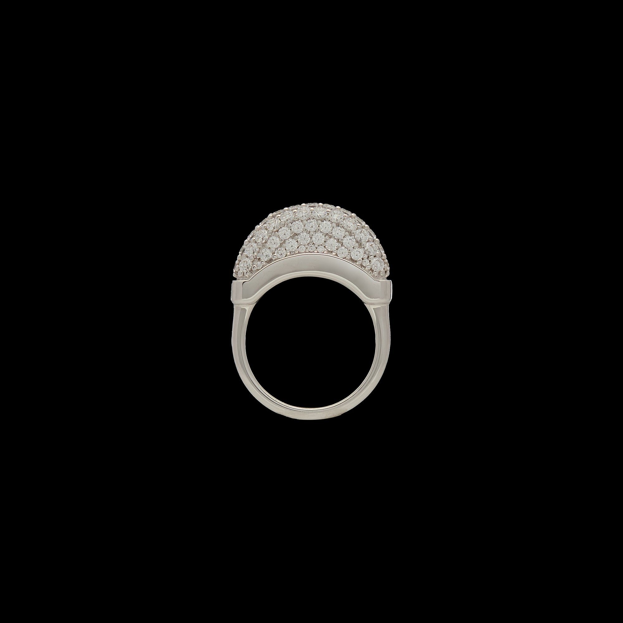 Luna Mini Ring- White Gold Diamond Pave