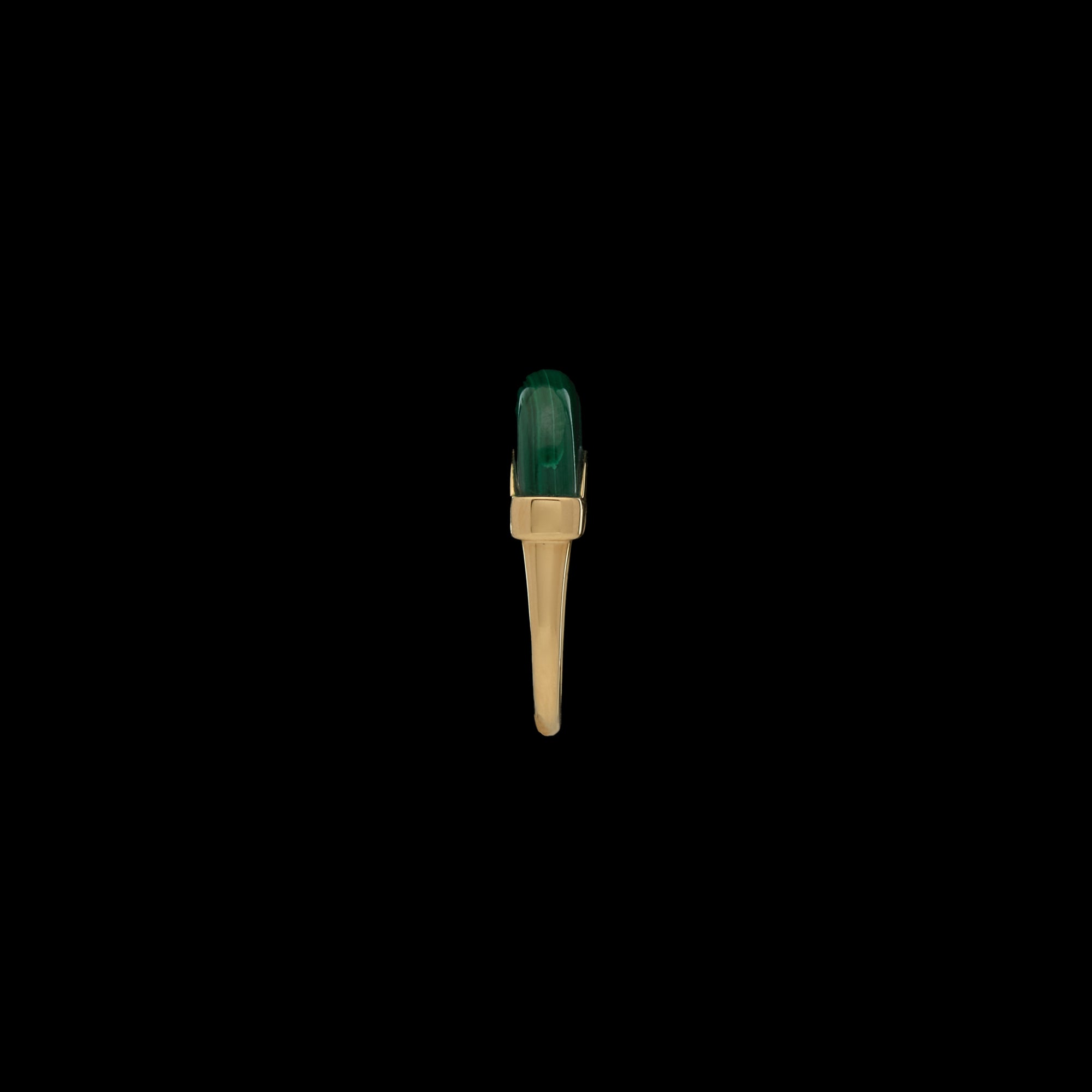 Luna Mini Ring - Gold Malachite