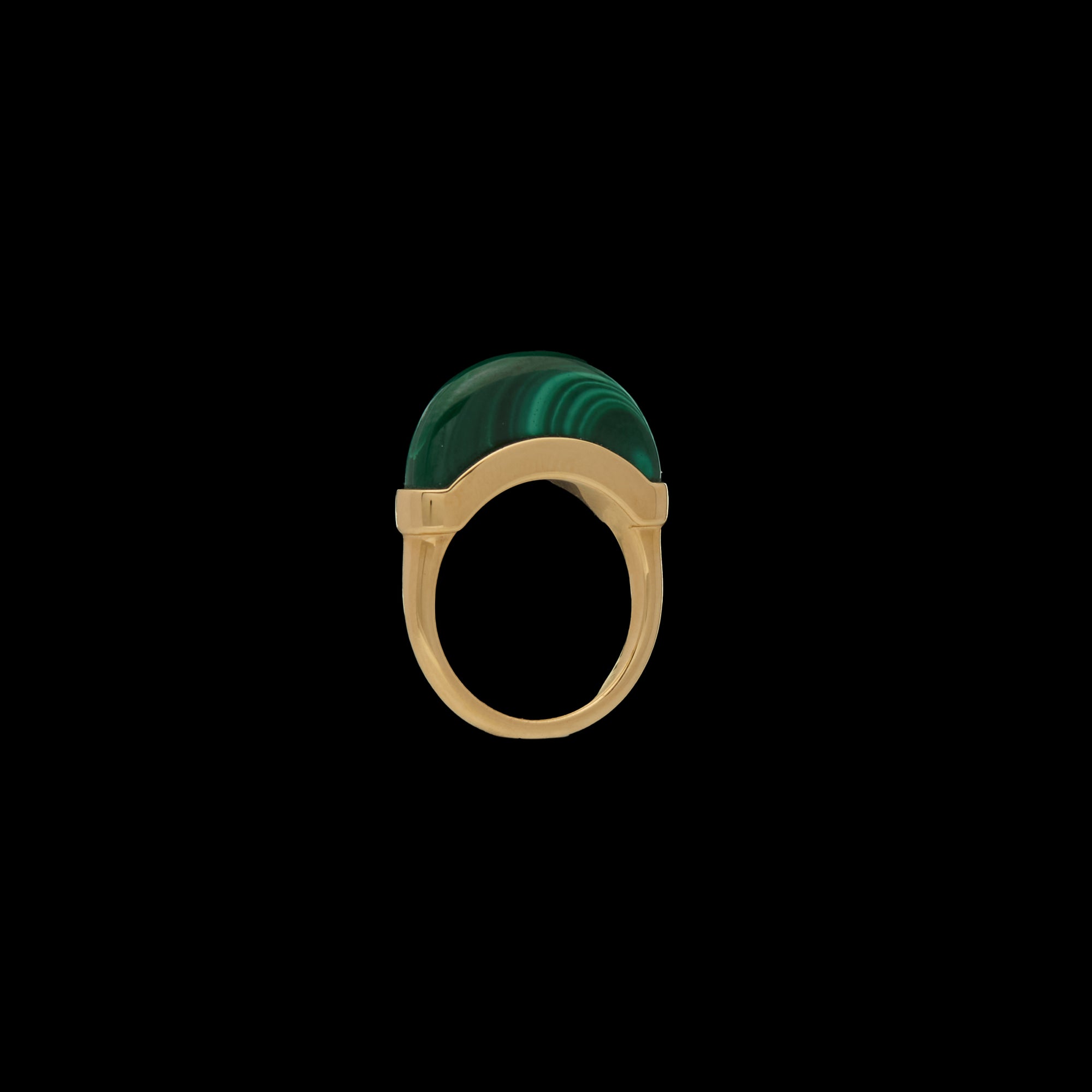 Luna Mini Ring - Gold Malachite