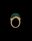 Luna Mini Ring - Gold Malachite