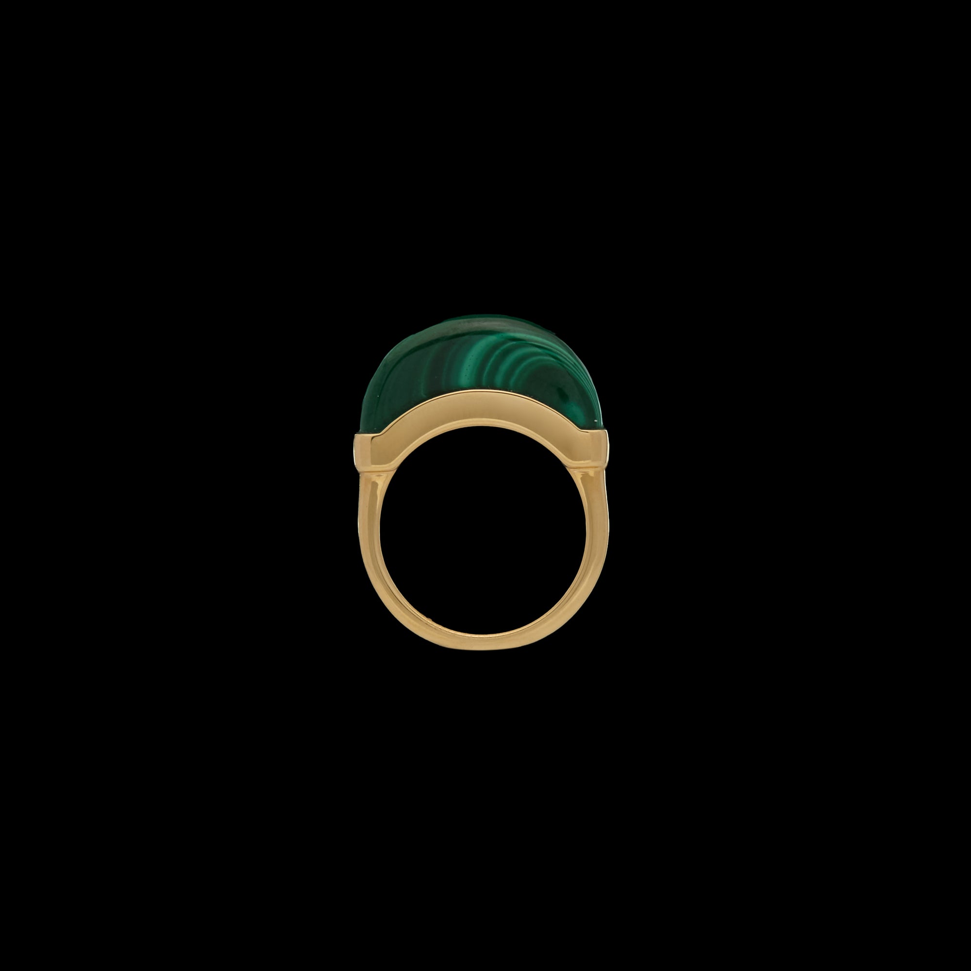 Luna Mini Ring - Gold Malachite