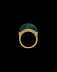 Luna Mini Ring - Gold Malachite