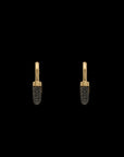 Luna Medium  Hoops - Gold with Black Diamond Pave