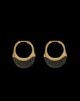 Luna Medium  Hoops - Gold with Black Diamond Pave