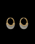Luna Medium  Hoops - Gold with Diamond Pave