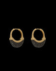 Luna Medium  Hoops - Gold with Black Diamond Pave