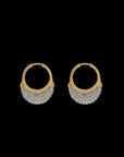 Luna Medium  Hoops - Gold with Diamond Pave