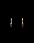 Luna Small  Hoops - Gold with Black Diamond Pave