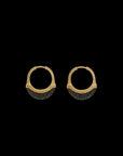 Luna Small  Hoops - Gold with Black Diamond Pave