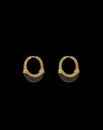 Luna Small  Hoops - Gold with Black Diamond Pave